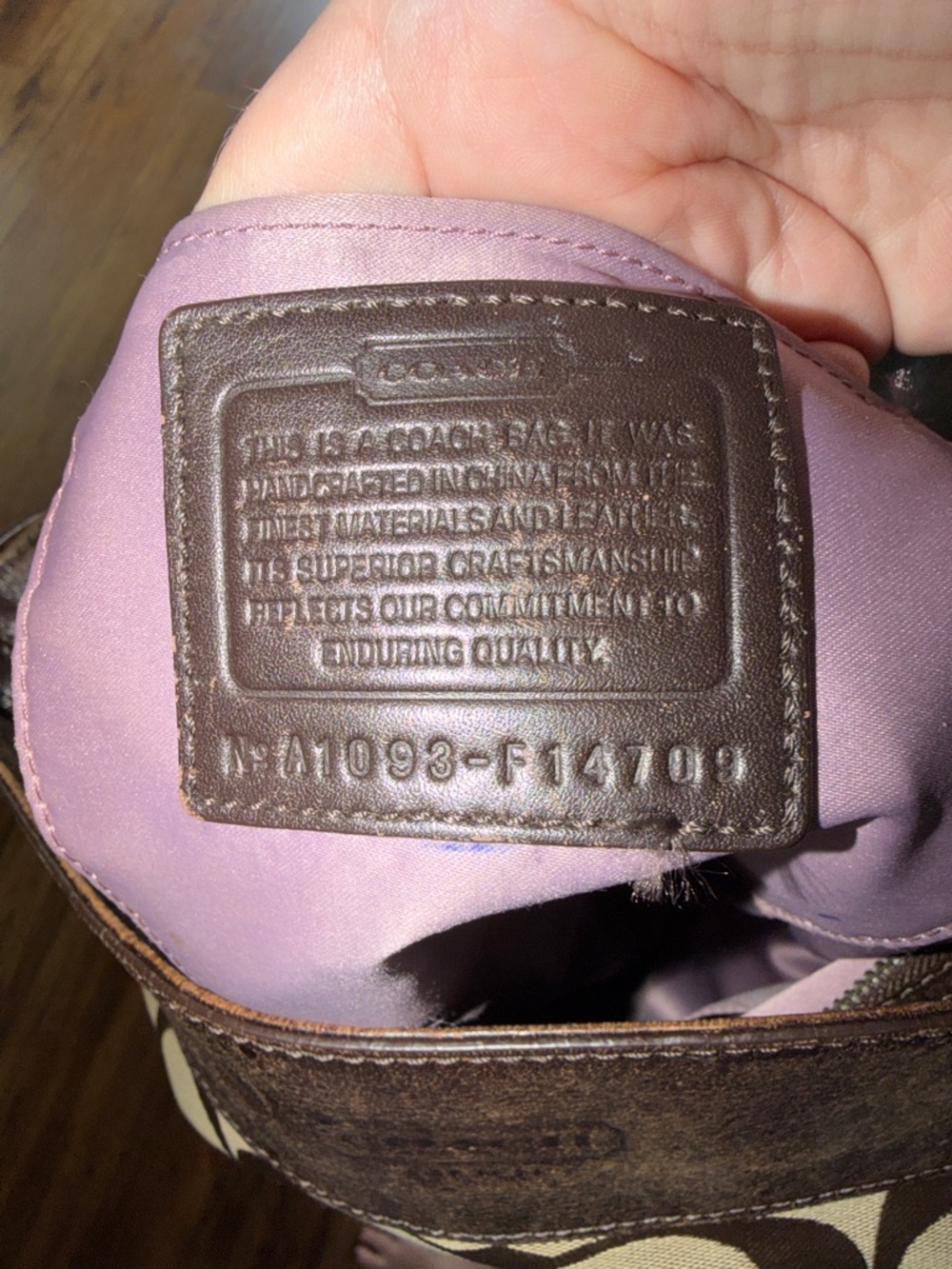 Coach Signature Canvas Shoulder Bag in Beige and Dark Brown-vintage - Picture 6 of 8